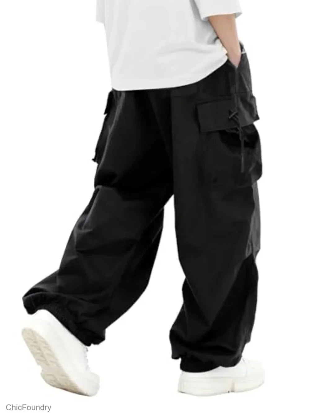 Men's Baggy Cargo Pants Loose Fit Casual Parachute Joggers Sweatpants